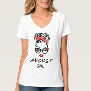 August Girl Wink Eye Woman Face Wink Eyes Lady T-Shirt
