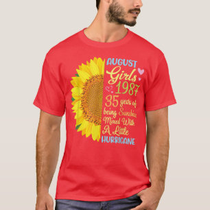 August Girls 1987 35 Years Of Being Sunshine Mied T-Shirt