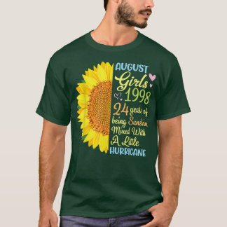 August Girls 1998 24 Years Of Being Sunshine Mied  T-Shirt