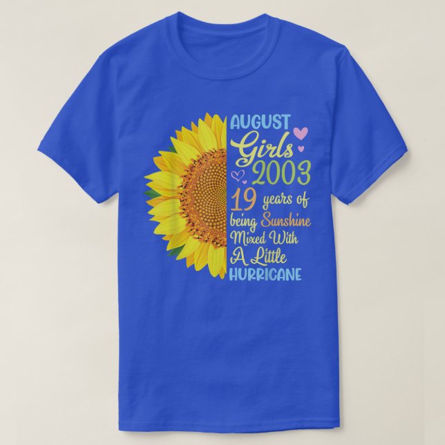 August Girls 2003 19 Years Of Being Sunshine Mied  T-Shirt (Design Front)
