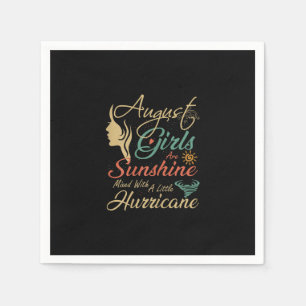 August Girls Are Sunshine August Birthday Napkin