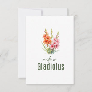 August Gladiolus Birth Flower Flat Thank You Card