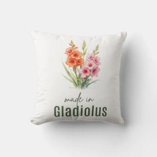 August Gladiolus Birth Flower Flat Thank You  Cushion