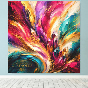 August Gladiolus Energy Abstracts Extra Large Canvas Print