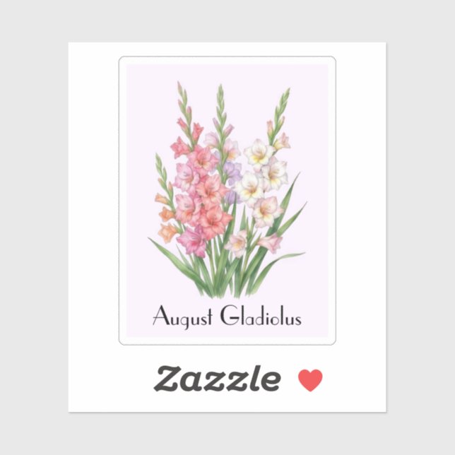 August Gladiolus Flowers Sticker (Sheet)