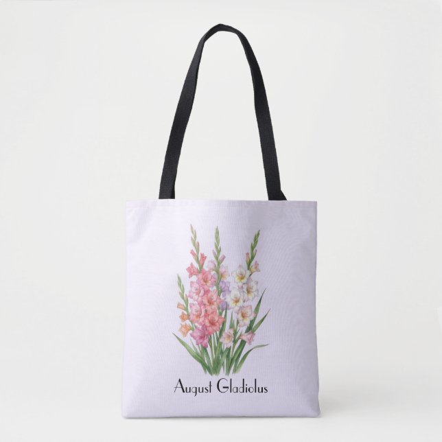 August Gladiolus Flowers Tote Bag (Front)