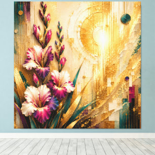 August Gladiolus Golden Ascension Extra Large Canvas Print
