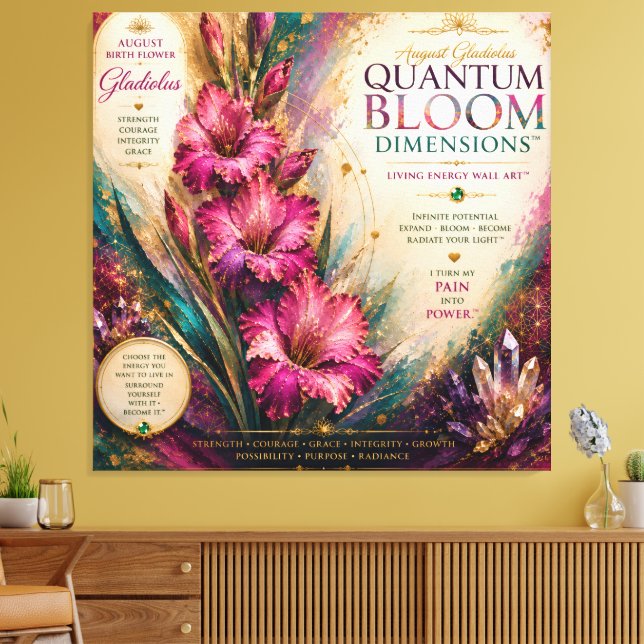 August Gladiolus Quantum Bloom Dimensions Canvas Print (Insitu(LivingRoom))
