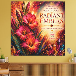 August Gladiolus Radiant Embers Extra Large Canvas Print