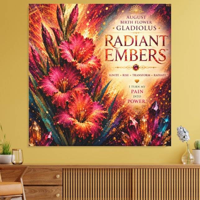August Gladiolus Radiant Embers Extra Large  Canvas Print (Insitu(LivingRoom))
