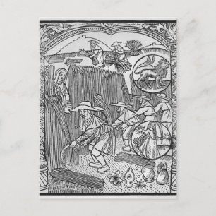 August, harvesting, Leo Postcard