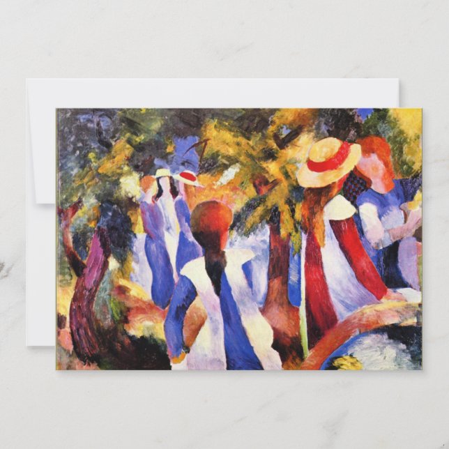 August Macke art, Girl in the Greenery Card (Front)