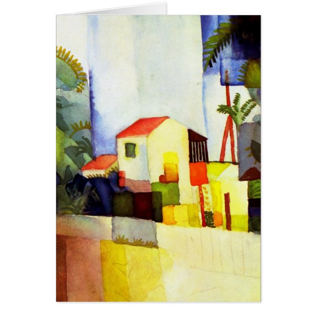 August Macke Bright House Watercolor Painting (Front)