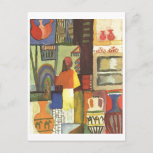August Macke - Dealer with Jugs 1914 Jug Vendor Postcard