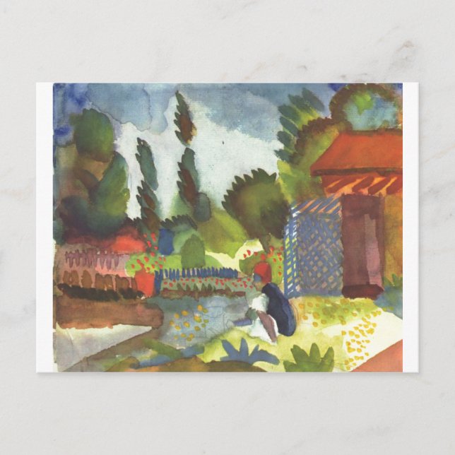 August Macke - Iceland Shank w/ sitting Arab 1914 Postcard (Front)