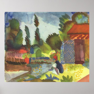 August Macke - Iceland Shank w/ sitting Arab 1914 Poster