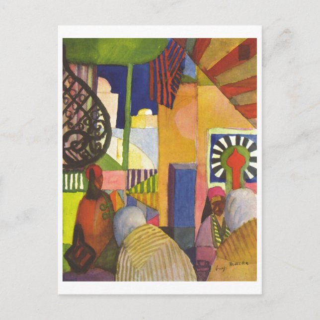 August Macke - Im Basar - 1914 In the Bazaar Postcard (Front)