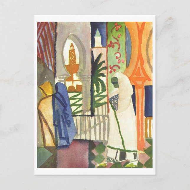 August Macke - In Temple Resounds 1910-1914 Postcard (Front)