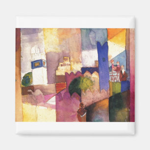 August Macke - Kairouan (III) 1914 Watercolor Magnet