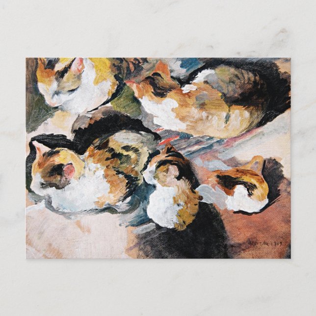 August Macke, Katzenstudien, Postcard (Front)
