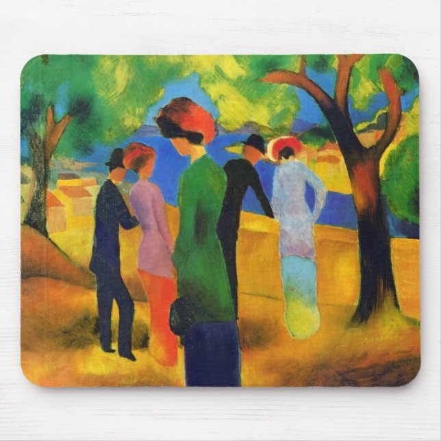 August Macke - Lady in a Green Jacket Mouse Pad (Front)