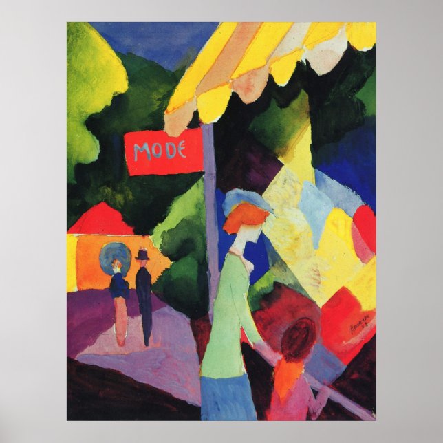 August Macke -  Modefenster 1913 watercolor Poster (Front)