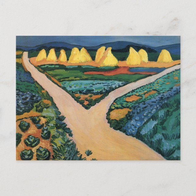 August Macke painting, Vegetable Fields Postcard (Front)