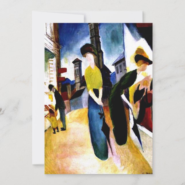 August Macke - Two Women in Front of a Hat Shop Card (Front)