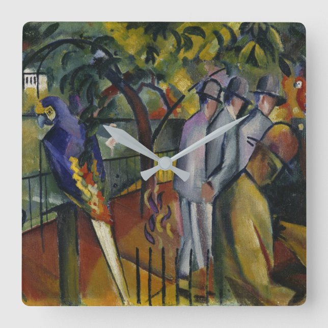 August Macke | Zoological Garden I Square Wall Clock (Front)