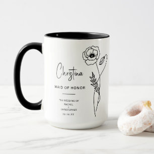 August Maid of Honour Poppy Birth Flower Mug