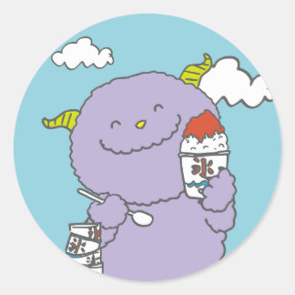 August monster seal. classic round sticker