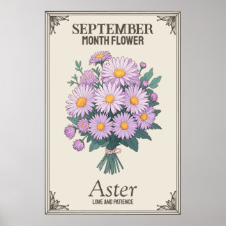 August month flower poster