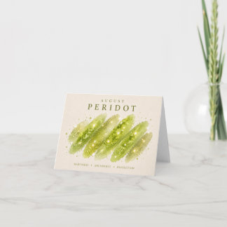 August Peridot Birthstone Card