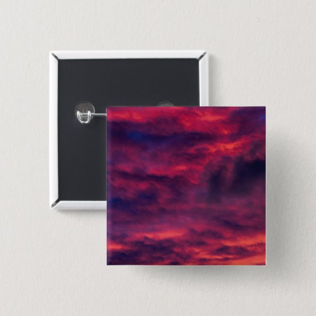 august red 15 cm square badge (Front & Back)