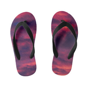 august red kid's jandals