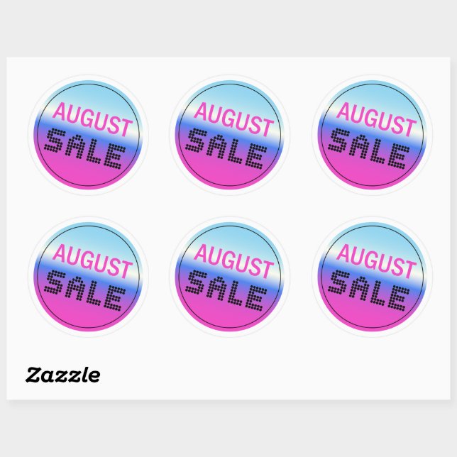 August Sale Sticker With A Holographic Gradient (Sheet)