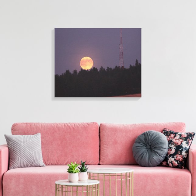 August Supermoon over Paradise Ridge Canvas Print (Insitu(LivingRoom))