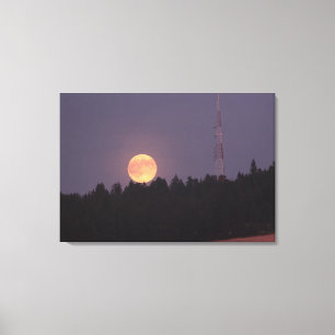 August Supermoon over Paradise Ridge Canvas Print