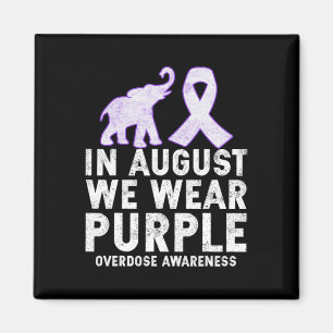 August We Wear Purple Overdose Awareness Magnet