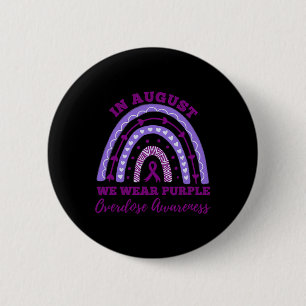 August We Wear Purple Overdose Awareness Rainbow 2 6 Cm Round Badge