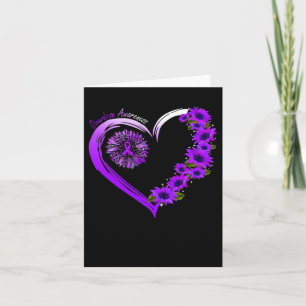 August We Wear Purple Overdose Awareness Sunflower Card