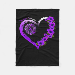 August We Wear Purple Overdose Awareness Sunflower Fleece Blanket