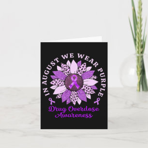 August We Wear Purple Sunflower Drug Overdose Awar Card