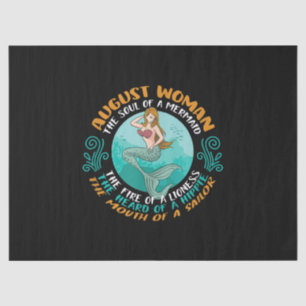 August Woman Soul Of Mermaid Leo Zodiac Birthday Tissue Paper