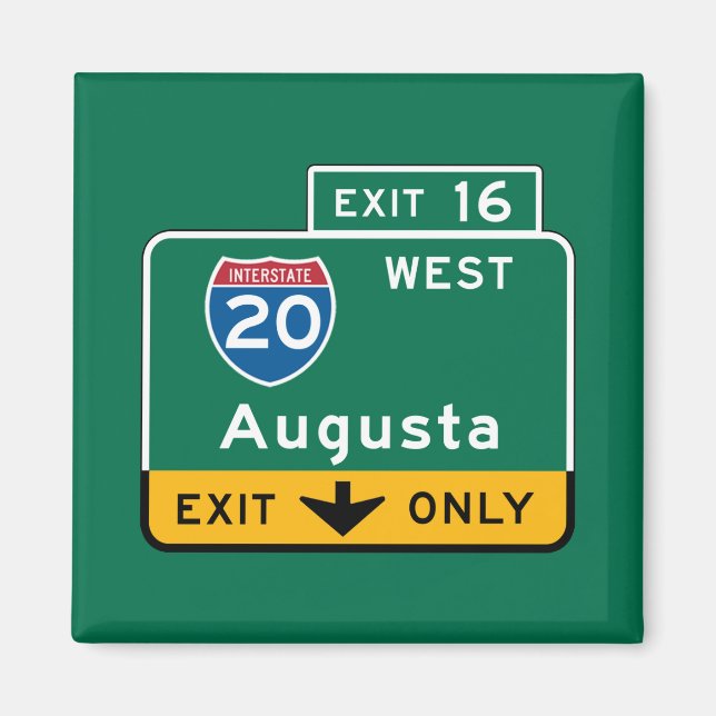Augusta, GA Road Sign Magnet (Front)