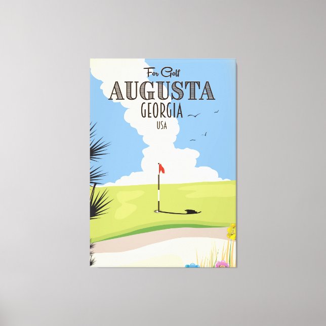 Augusta Georgia Golf Poster Canvas Print (Front)