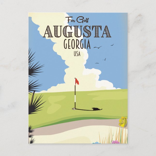 Augusta Georgia Golf Poster Postcard (Front)