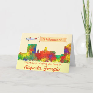Augusta Georgia Skyline-SG Holiday Card