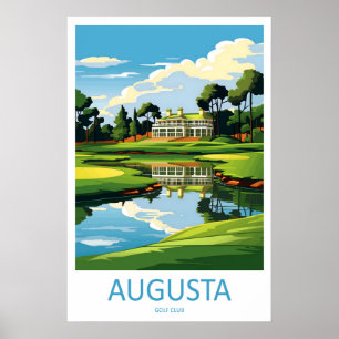 Augusta Golf Club Travel Poster Vintage Ski
