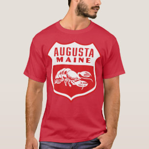 Augusta Maine Retro Shield White T-Shirt